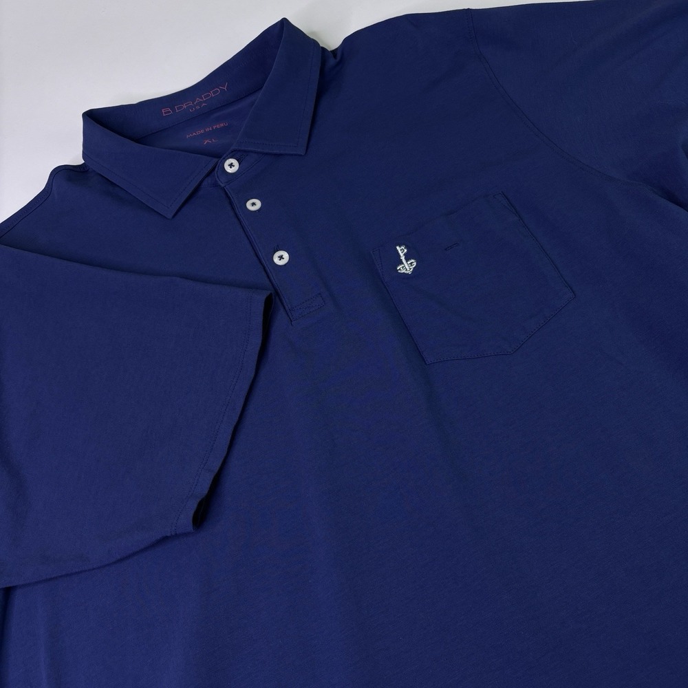B.‎ Draddy Men's Polo Medium Pima Cotton Stretch Collar Golf Short Sleeve Pocket